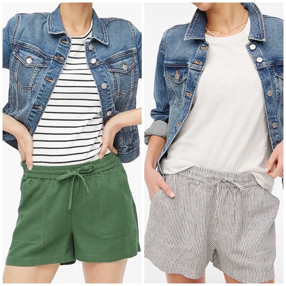 Two J. Crew Linen Blend Shorts